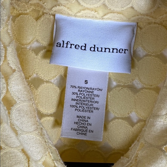 Alfred Dunner Women’s yellow button-down blouse long sleeve shirt, size Small - Picture 7 of 8